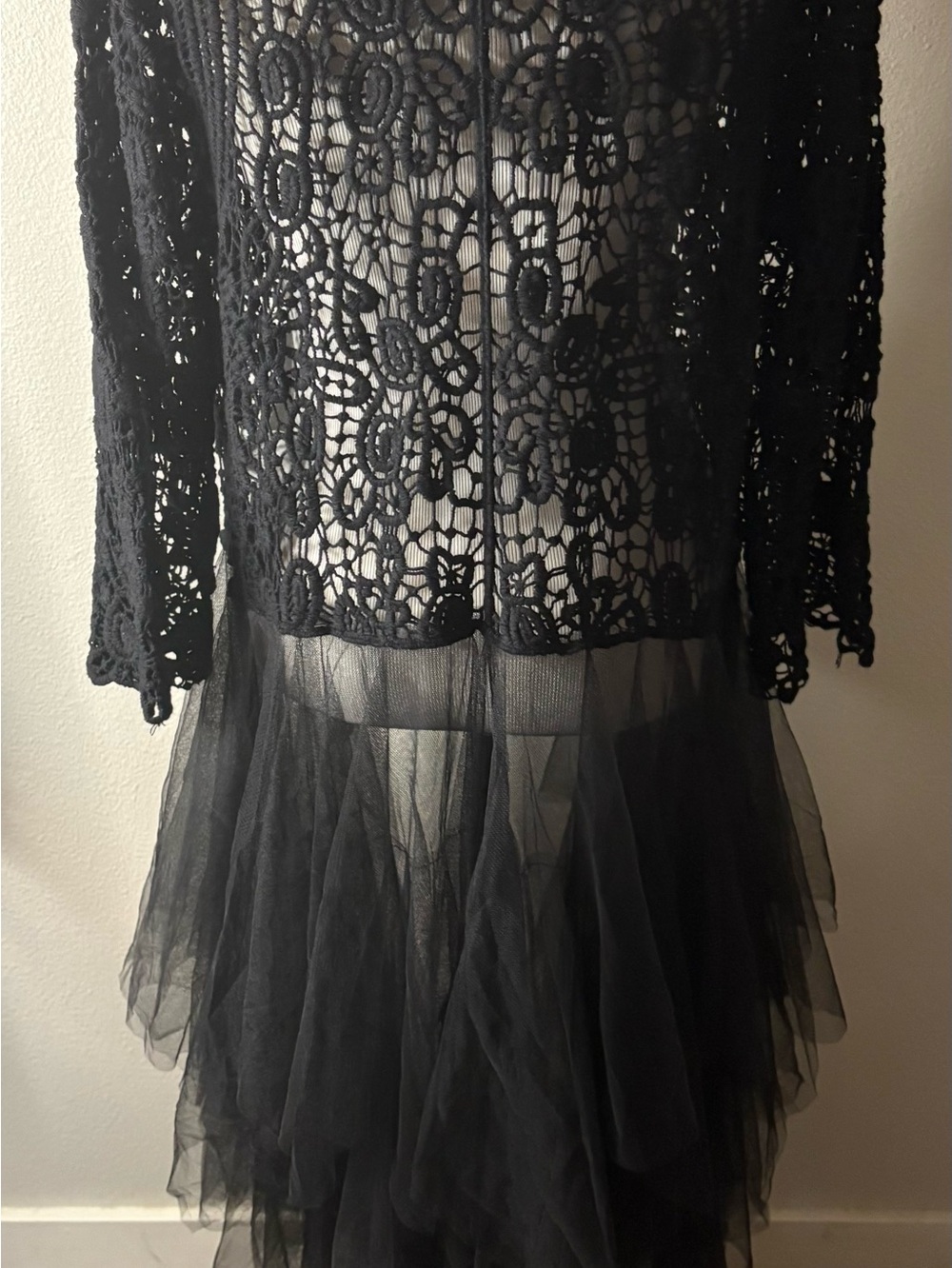 Origami Crochet Lace and Tulle Jacket Size M/L